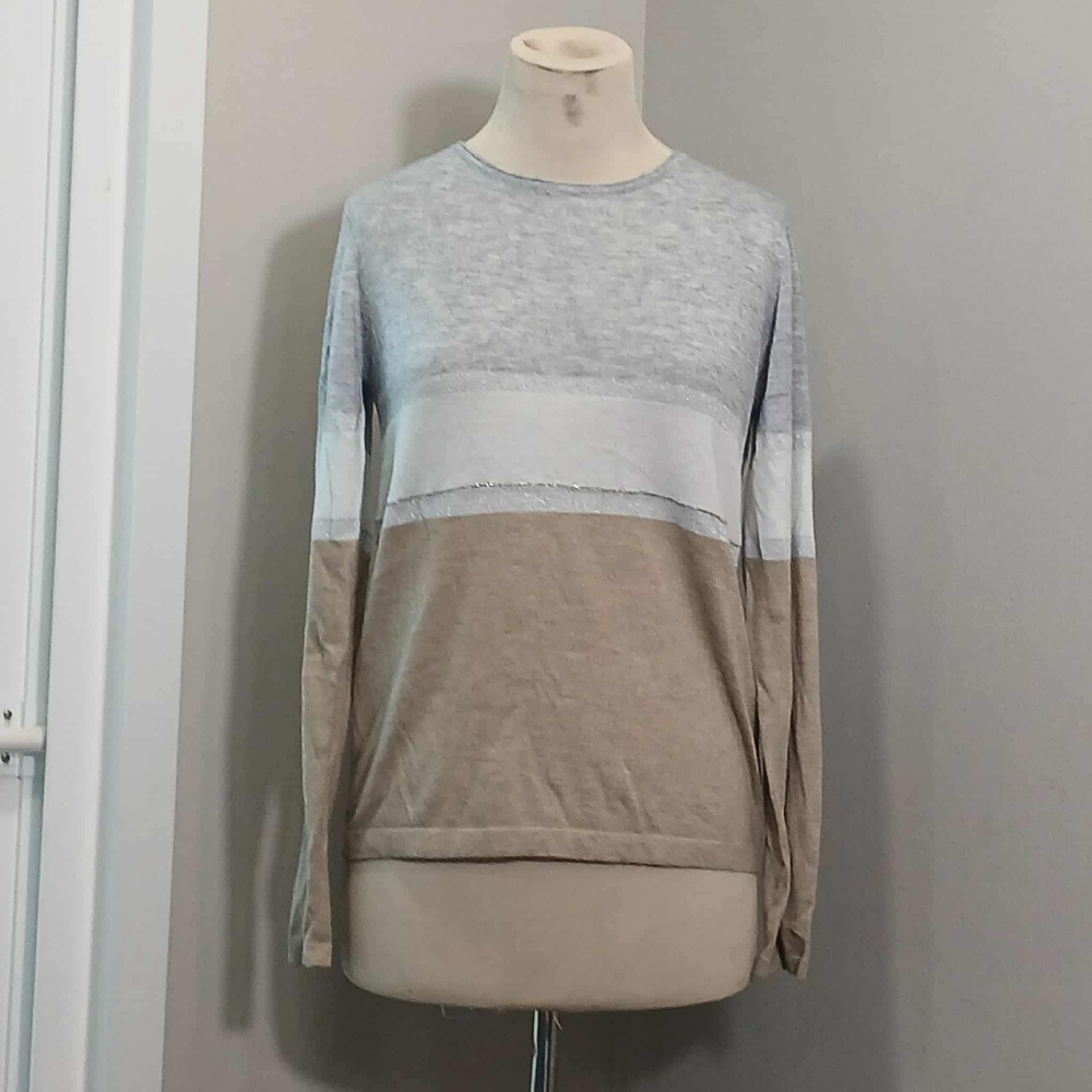 #46 Gray and Tan Sweater